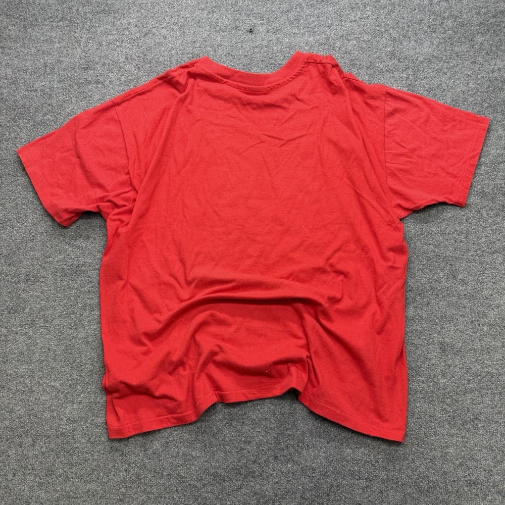 Adidas T Shirt Men's Red/White Vintage Size XL Boot Y2K - Picture 5 of 6